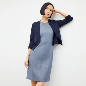 M.M. LaFleur The Sant Ambroeus Jardigan Crop Cardigan Sweater Navy Plus Size 1X